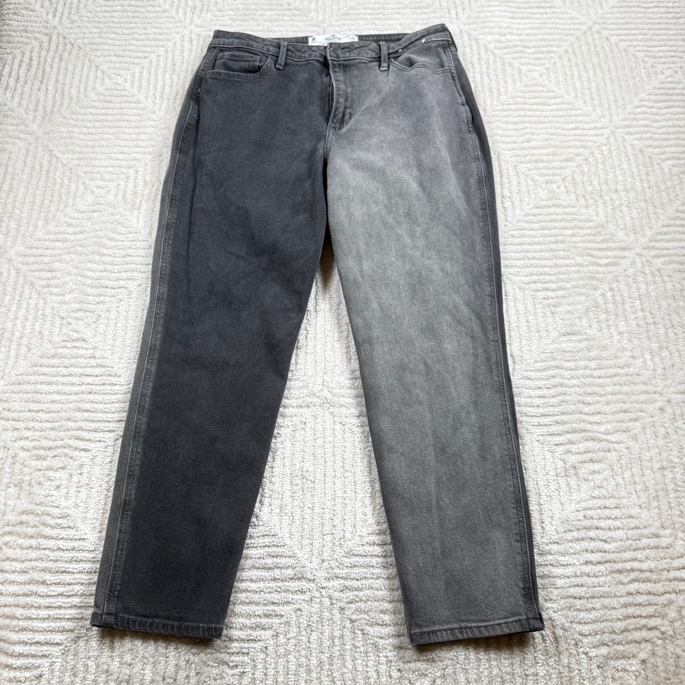 Hollister Curvy High-Rise Mom Jeans Women's 9R W29 L27 Two-Tone Grey Black Edgy
